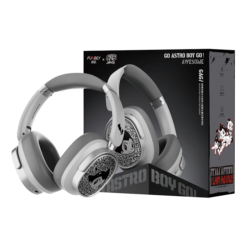 FUNBEY Astro Boy Collaboration Bluetooth Headphones Over-Ear Wireless Gaming Sports Headset Long Battery Life 2026 New Student Couple Birthday Gift Compatible with Apple Huawei Xiaomi