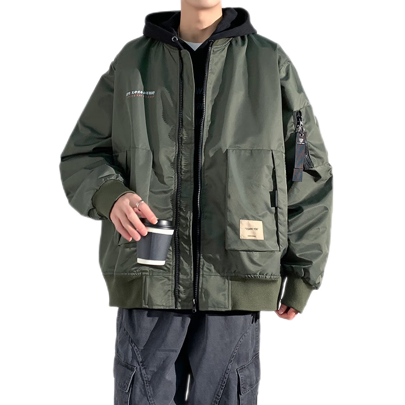 Dingfengbaoluo Outdoor Hiking Windbreaker Jacket for Men, Spring Loose Fit Windproof Casual Coat MYY740 Black Size M