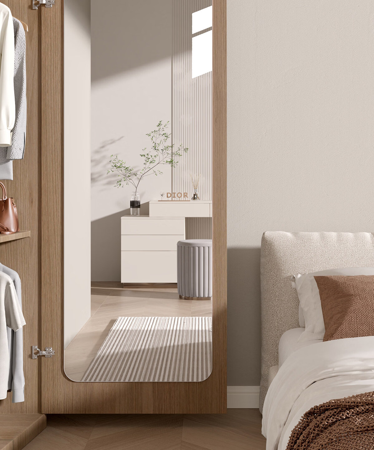 Xiaojiangcai Full-Length Mirror Dressing Mirror Adhesive Cabinet Door Wall Sticker Self-Adhesive Home Dormitory Invisible HD Fitting Mirror 45*160cm 4