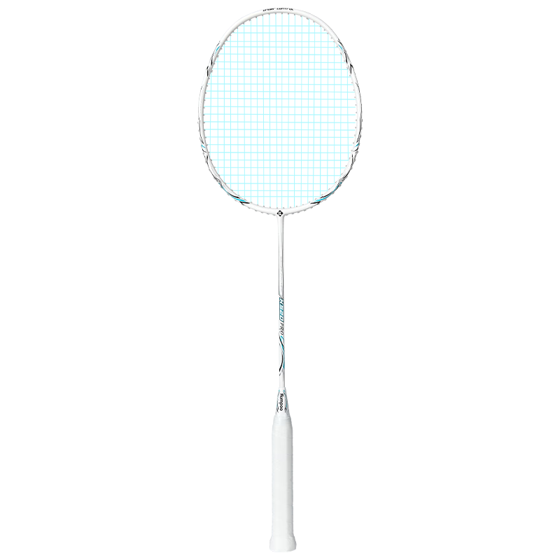 KUMPOO Badminton Racket, K520 Upgraded Version, Xunfeng Full Carbon Fiber 4U Balanced Racket, K520pro Pearl White (Blue Line)