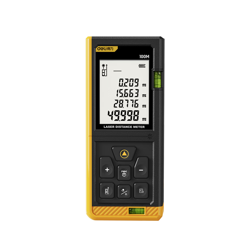 Deli High-Precision Infrared Laser Distance Meter Electronic Ruler with Dual Bubble Level Upgraded Version 100m