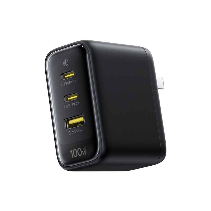 Baseus Little Ice GaN Charger 100W High Power Fast Charger for Apple 17 Xiaomi Huawei Phones MacBook Neo Laptop Plug Black