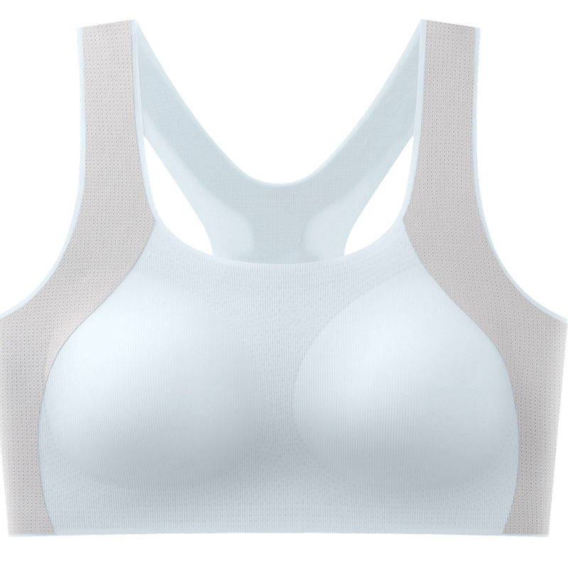 Borui Girls' Wireless Sports Bra Shockproof Lift Developmental Fixed Cup Anti-Hunchback Bra for Middle and High School Students