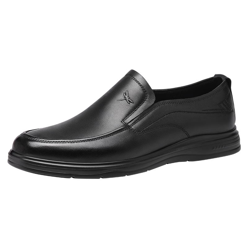 Red Dragonfly Men's Business Leather Slip-On Soft Sole Casual Shoes WTA161441 Black Size 42
