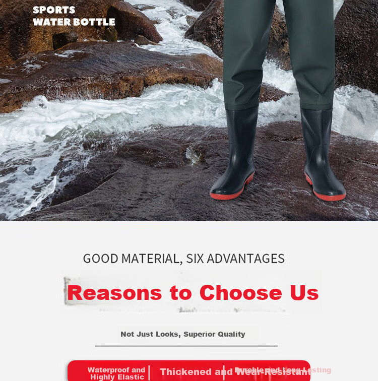 Gongtai Waterproof Fishing Pants Half-Length Rain Pants Unisex Waterproof Overalls Green Half-Length Size 44 2