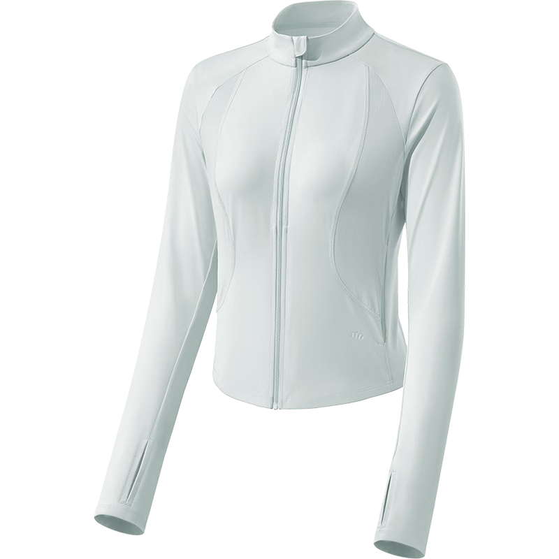 Beneunder UV Protection Jacket for Women, Short Style, Sexy Stand Collar, Slim Fit AL819, Cloud Blue, Size S