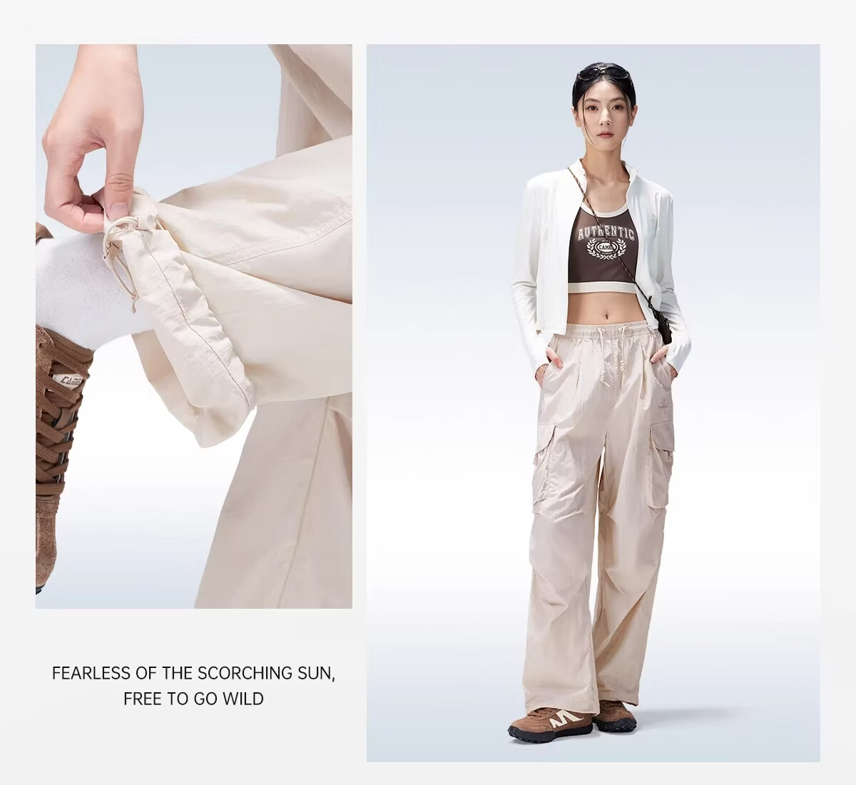 Camel [Dilireba Same Style] Women's Outdoor Quick-Dry Pants Spring Summer 2026 Lightweight Paratrooper Hiking Cargo Pants Men 18