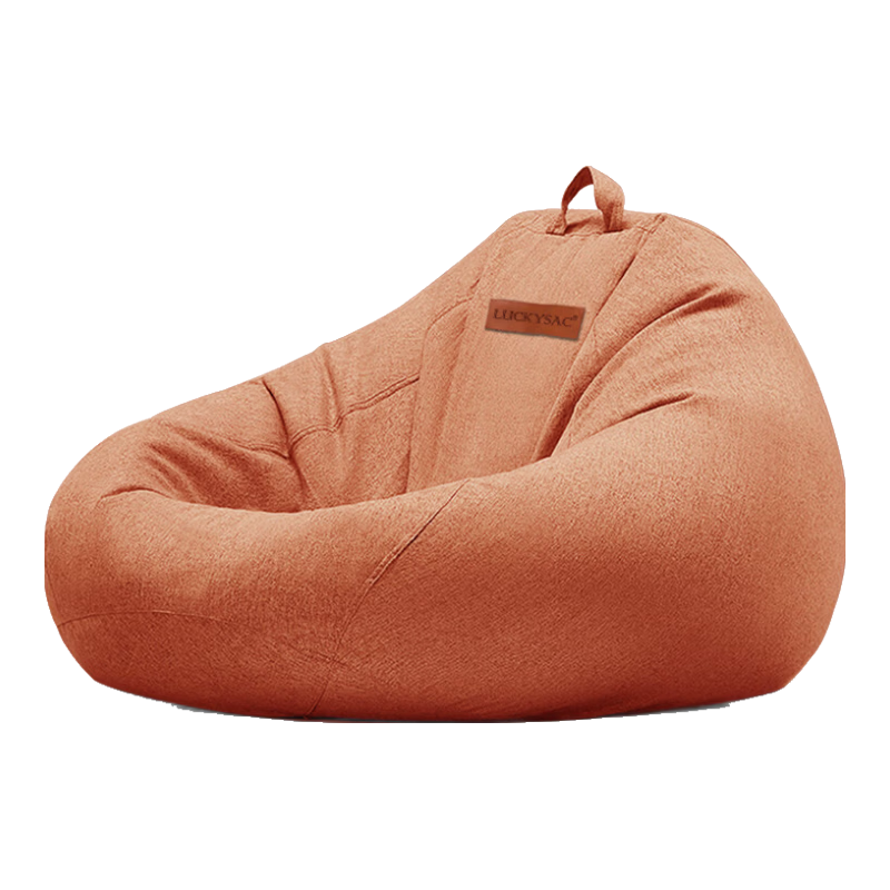 LUCKYSAC Lazy Bean Bag Sofa, Single Fabric Sofa for Living Room, Bedroom, Balcony, Comfortable Style in Persimmon Orange