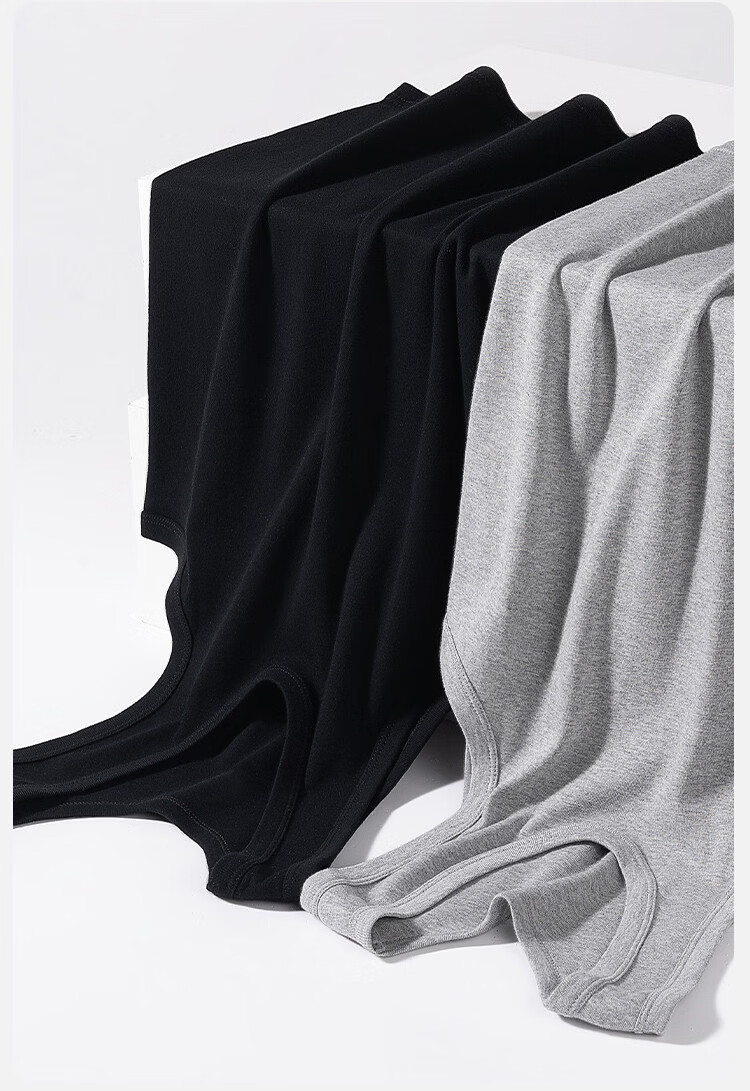 Yiershuang Vest [100% Cotton] Men's High Elasticity Summer Thin Sleeveless Casual Sports Sweat-Absorbing Breathable Base Shirt 6