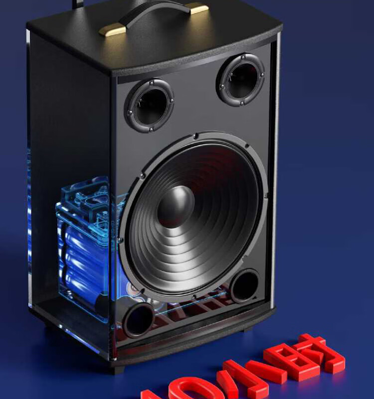 Aiwa A30-12 Bluetooth Outdoor Square Dance Speaker Large Volume Trolley Speaker Triple Speaker Heavy Bass Wooden Cabinet Home Karaoke Mobile Stall 12-inch Dual Microphones 10