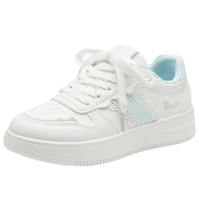 Huili Official Women's Sneakers, New Summer 2026 Style, Breathable Versatile White Shoes for Women, Light Blue, Size 38