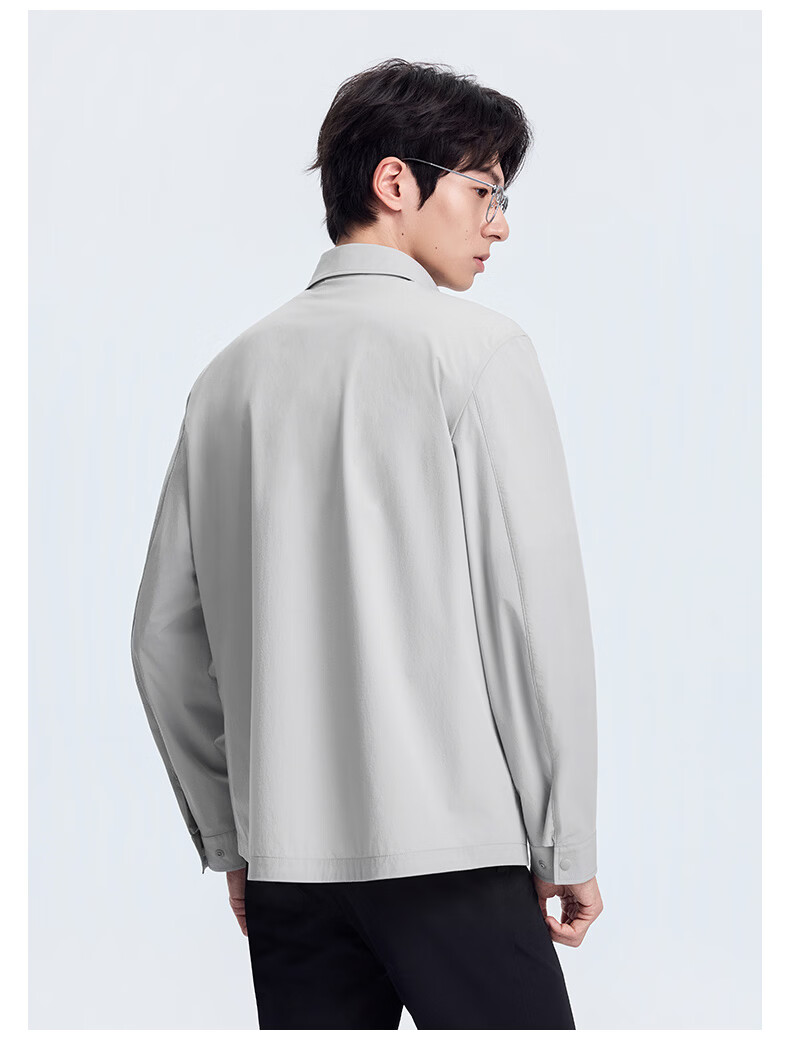 Goldlion [Shirt Jacket] 26 Spring Summer Men's Lightweight Outdoor Stretch Sun Protection Casual Jacket Smoke Gray L 16