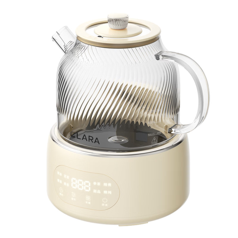 CLARA Glass Health Kettle 1L Temperature Control Tea Maker Electric Kettle for Office and Home (Standard Version)