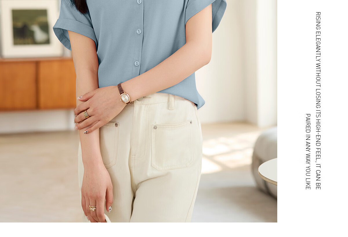 Taxiang Long-Sleeve Shirt for Women, Retro Design, Simple Blouse, Versatile for Commuting, Chiffon Top, Cardigan T143C2003 19