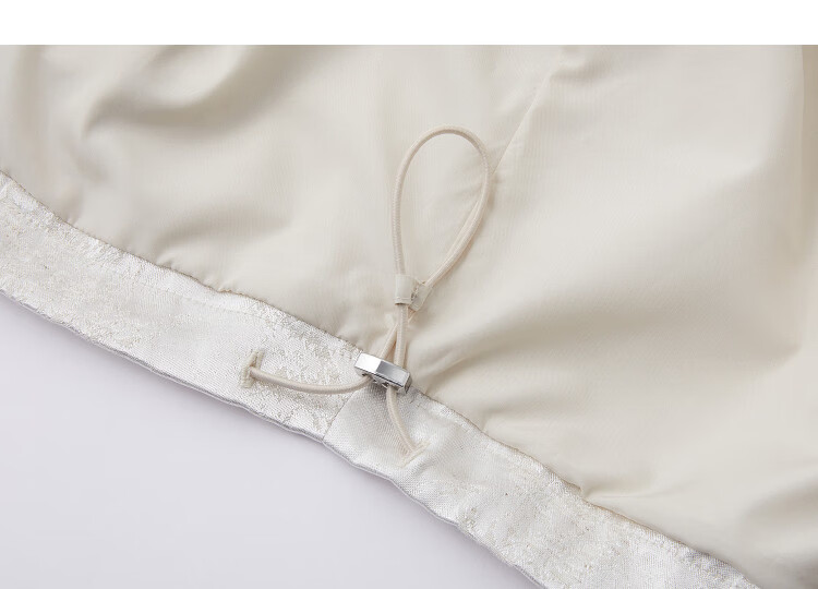 Demana [With Flax Gold Foil Embossing] Spring National Style New Chinese Round Neck Drawstring Loose Petite Women's Jacket 14