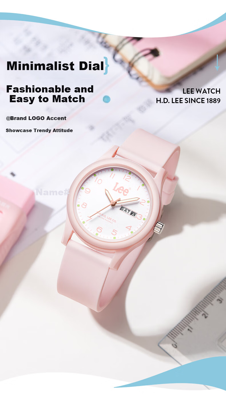 Lee Student Watch Calendar Youth Mechanical Exam Silent Pointer Unisex U553 Beige 5