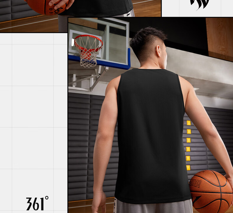 361° Men's AG Spring Summer Sleeveless Quick-Dry Sports Vest Casual Basketball Running Fitness Shirt 652621503-3 17