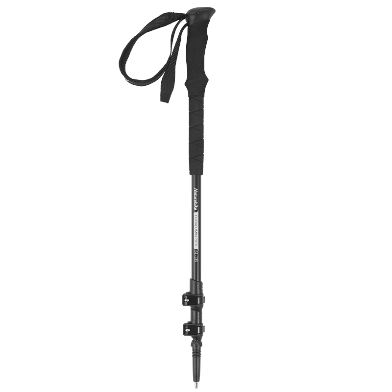 Naturehike Nokpro Outdoor Aluminum Alloy Trekking Poles External Lock Telescopic Hiking Sticks for Men and Women Black