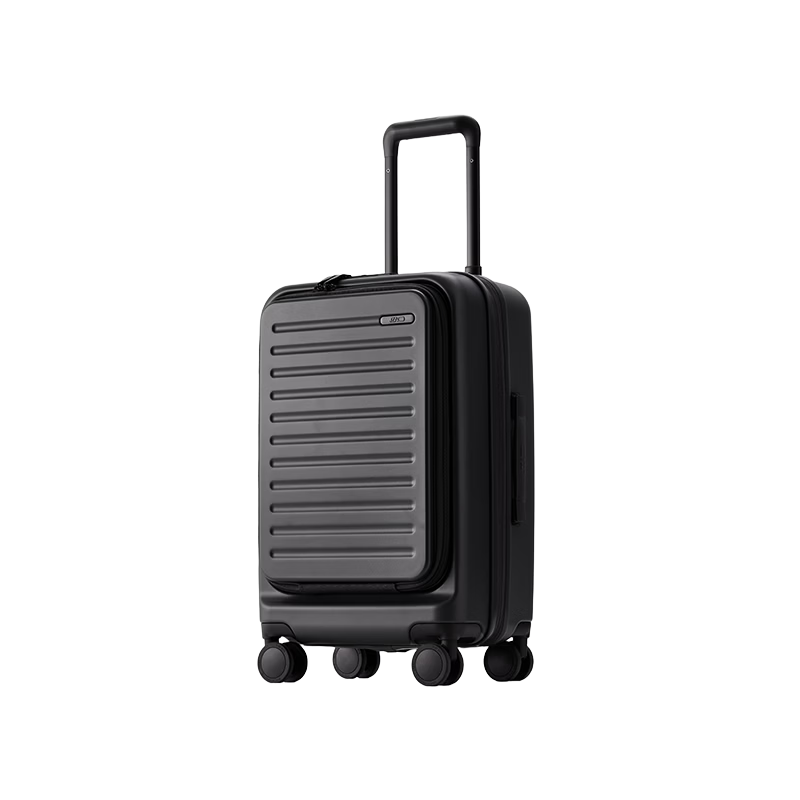 JD Jingzao TuoJie 20-inch Carry-on Luggage Unisex Front-opening Trolley Suitcase with Password Lock Travel Business Trip Dusk Cloud Black