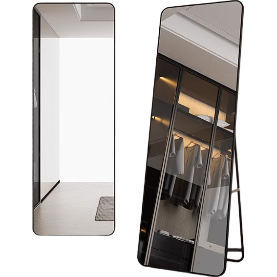 Milin Floor-Standing Full-Length Mirror, Hanging Door Dressing Room Mirror, Simple Home Wall-Mounted Mirror, Gold-Edged 155*45