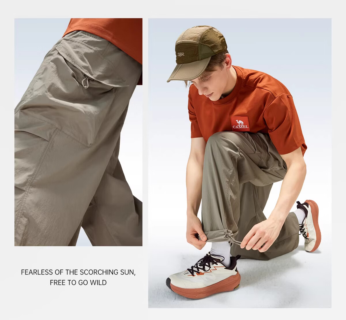 CAMEL Outdoor Quick-Dry Tactical Pants Men 26 Spring Summer Cooling Breathable Moisture-Wicking Sun-Protective Hiking Mountaineering Work Pants 9086 24