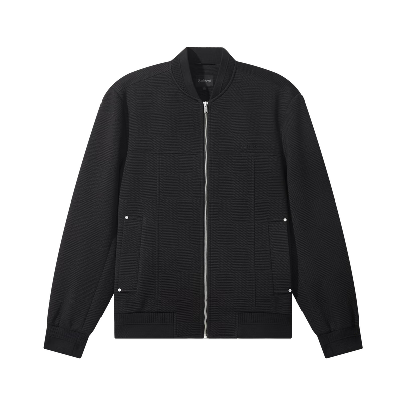 CABBEEN Men's Checkered Jacquard Jacket Plaid Jacquard Fabric Casual Simple Commuter Spring 2026 Coat