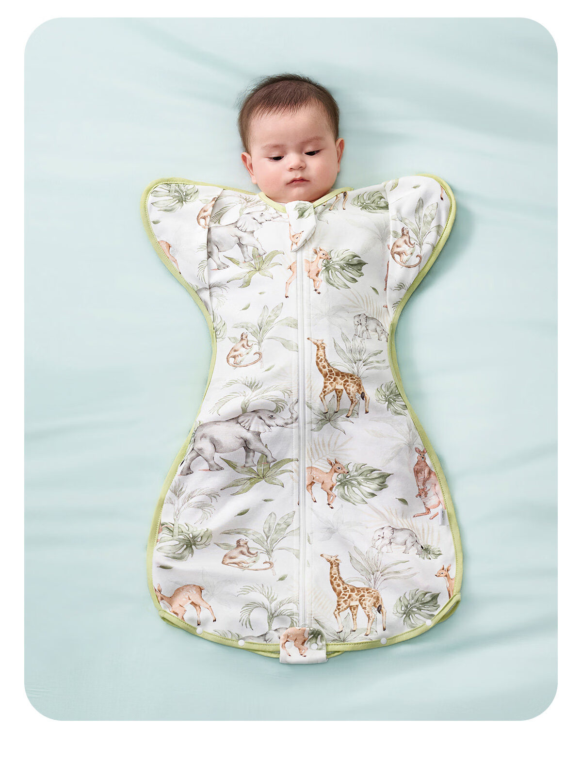 JOYNCLEON Newborn Baby Sleeping Bag Anti-Startle Swaddle Pure Cotton Kick-Proof Blanket Green L Jsd195963 25