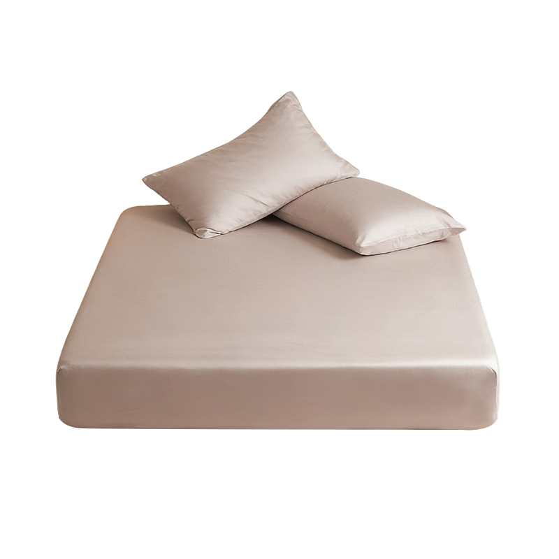MUJI A-Class 60-Count Cotton Fitted Sheet Single Piece Pure Cotton Mattress Protector Full Coverage Fitted Sheet 180x200cm Apricot Pink
