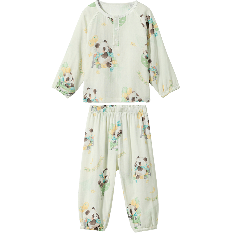 Betis Kids Summer Lightweight Homewear Set New Baby Pajamas Nine-Sleeve Pants Boys and Girls Air Conditioning Clothes