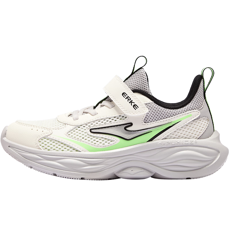 ERKE Kids Summer Mesh Boys and Girls Sports Shoes Children's Breathable Running Shoes Microcrystal White/Cloud Gray/Clean Water Color Size 36