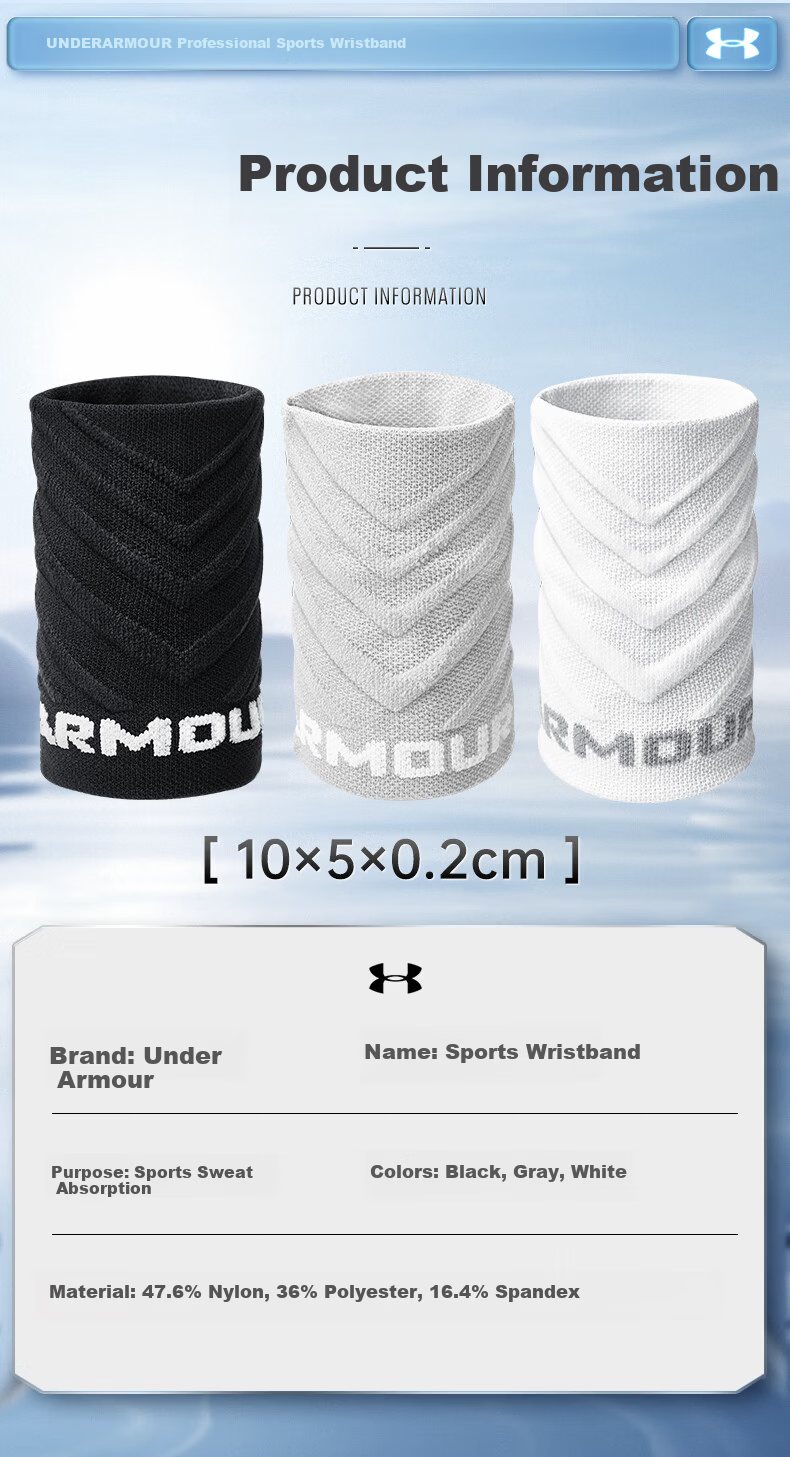 Under Armour Wristband Sports Fitness Sweat-Absorbing Wrist Towel for Badminton Basketball Volleyball Tennis Tendonitis Medical Wrist Support Brace 16