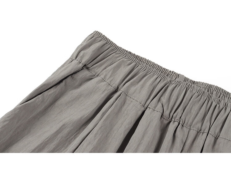 Demana Pleated Casual Pants Summer Loose Comfortable Elastic Waist Wide-Leg Long Pants for Women 19