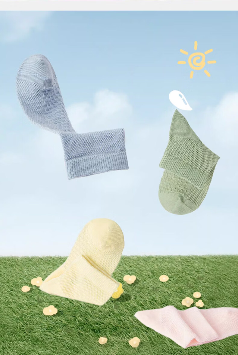 Bejirog Kids Summer Thin Mesh Socks 100% Cotton Breathable Antibacterial Odor-Resistant Mid-Calf Socks for Boys and Girls 2