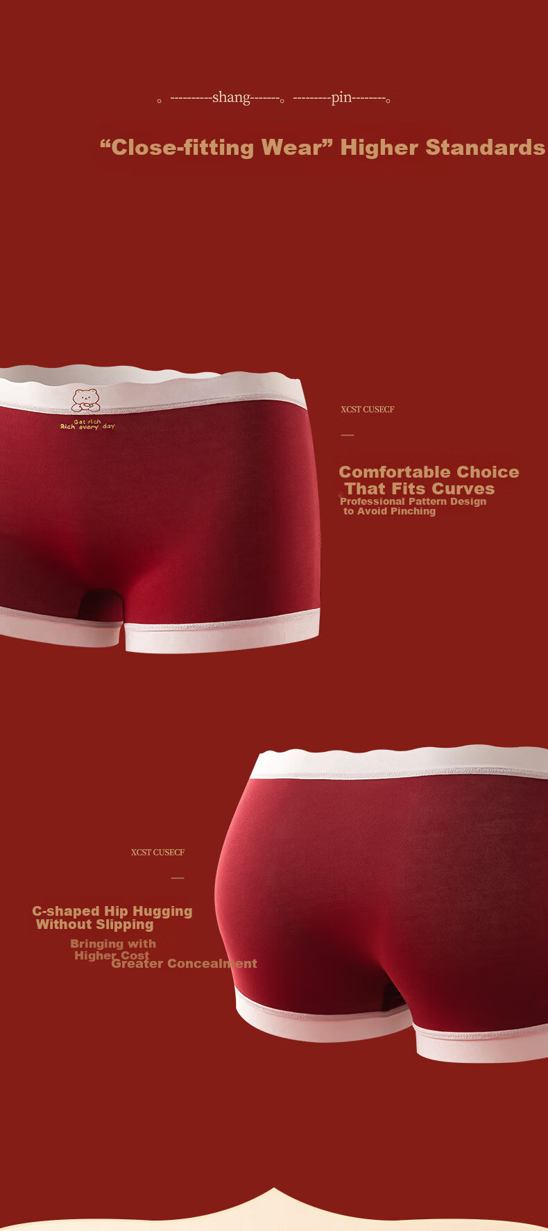 Hodo Children's Underwear Girls' Lucky Red Cotton Boxer Shorts for New Year Apple Girl 120 5