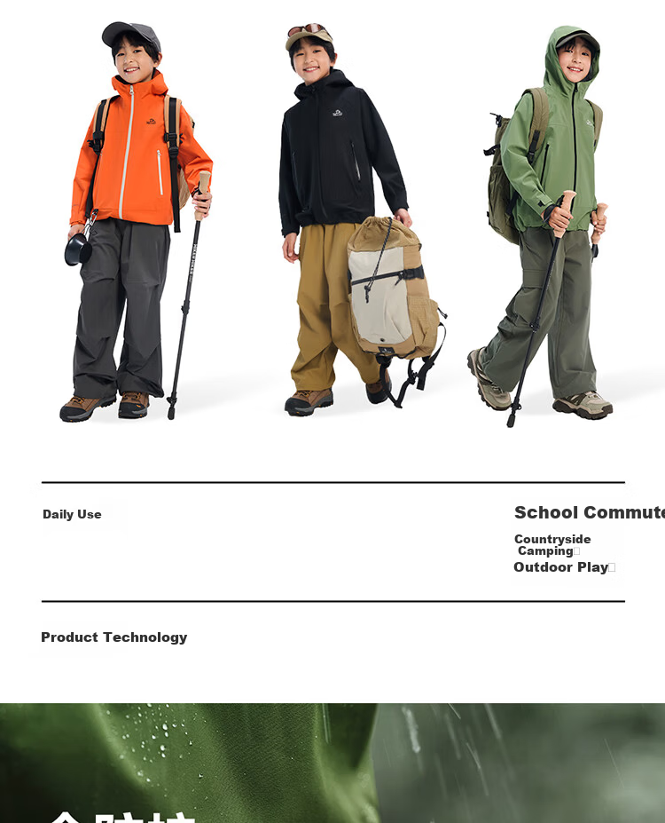 Pelliot Kids Outdoor Windproof Hard Shell Jacket Autumn Winter 135101017 Orange Size 165 5