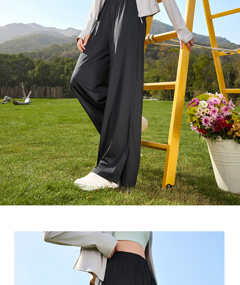 361° Women's Sports Pants Spring Summer Quick-Dry Casual Straight-Leg Loose Ice Silk Sun Protection Pants 662614703-3 18