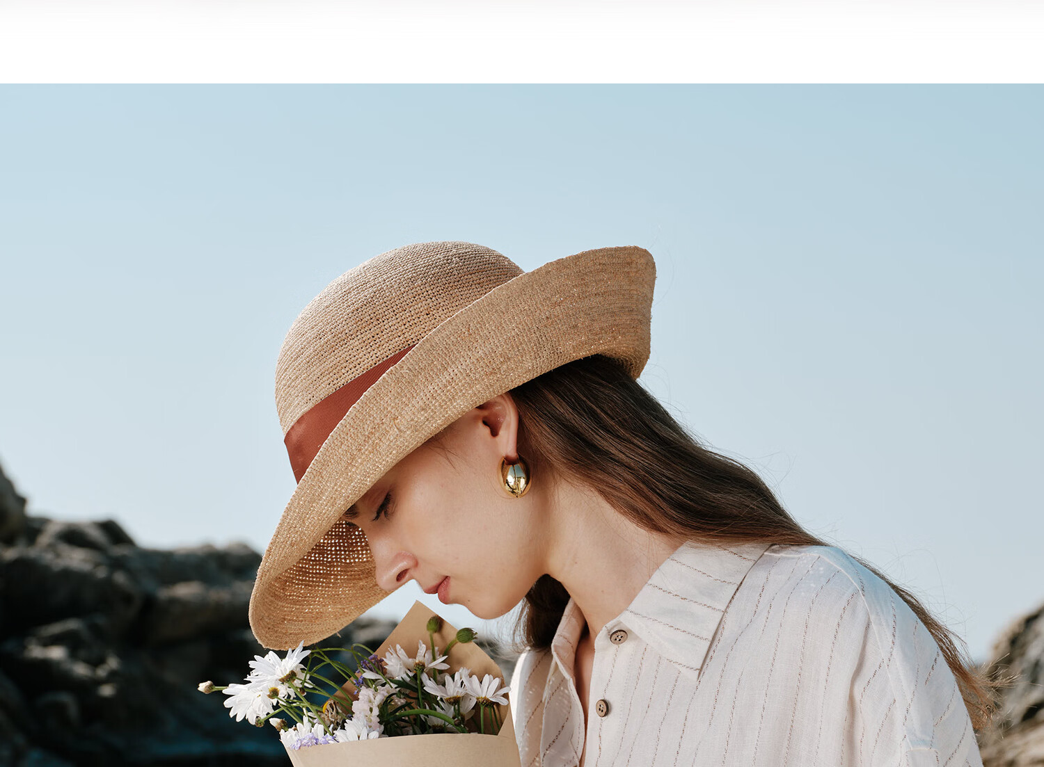FANCET Women's Raffia Straw Sun Hat Spring Summer Elegant French Bow Outdoor Vacation Beach Hat 38