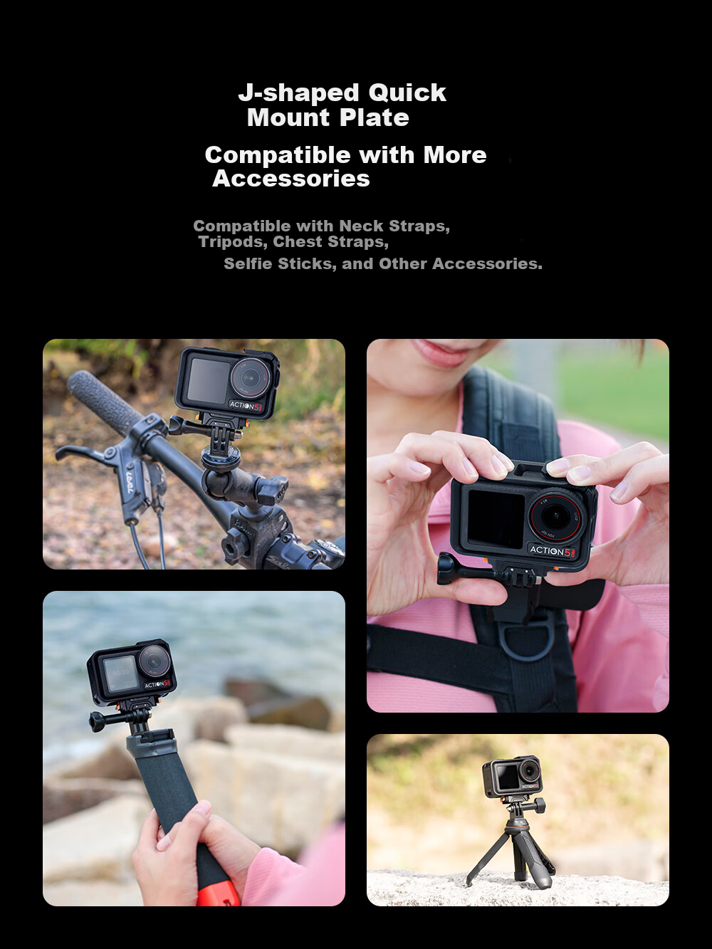 K&F CONCEPT Magnetic Adapter Mount for DJI Action 5 Pro/4/3 Quick Release Tripod Base Accessory for Action4 Camera 8