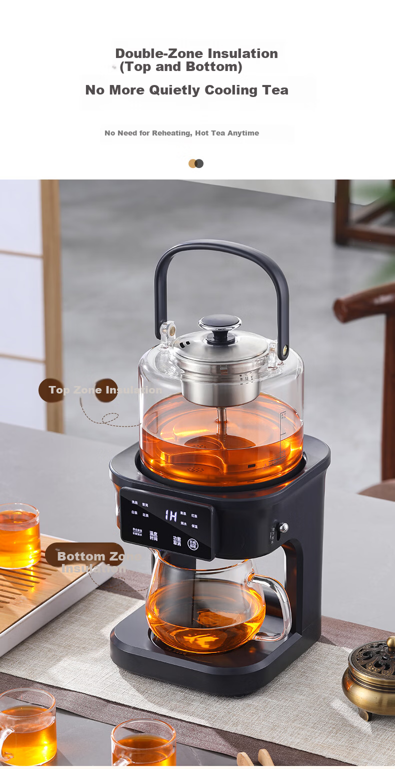 Biooner Fully Automatic Tea Extractor Water Supply Tea Cooker Steaming and Boiling Integrated Kettle Health Pot Smart Steam Spray Tea Kettle Temperature Control Insulation Electric Tea Kettle YQ-E07 12