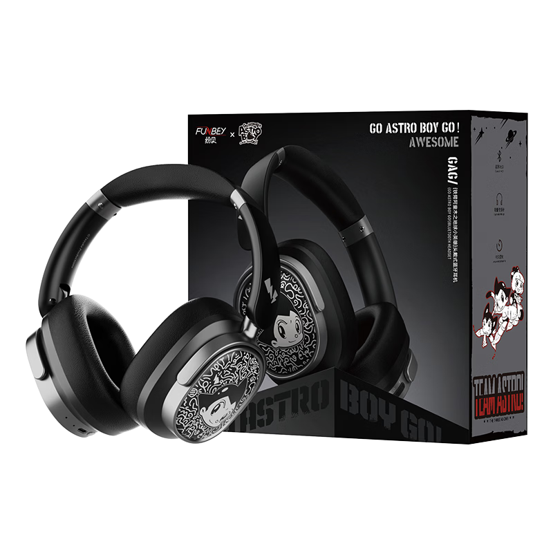 FUNBEY Astro Boy Collaboration Bluetooth Headphones Over-Ear Wireless Gaming Sports Headset Long Battery Life 2026 New Student Couple Birthday Gift Compatible with Apple Huawei Xiaomi