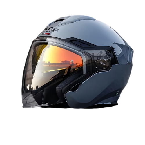 MOTORAX S30 Motorcycle Helmet Four-Season Breathable Sun Protection 3C Electric Vehicle Sports Riding Dual Lens Helmet Cement Gray XL