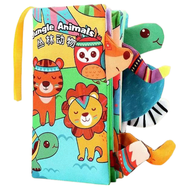 COOKSS Tail Cloth Book Baby Teething Washable Tear-Resistant 0-12 Months Early Education Cognitive Toy Gift