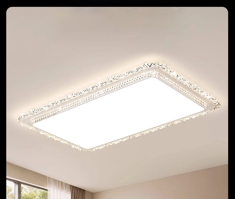 AUX American Pure Eye Protection AI Voice Smart Living Room Ceiling Light LED Main Light Luxury Crystal Modern Minimalist 35