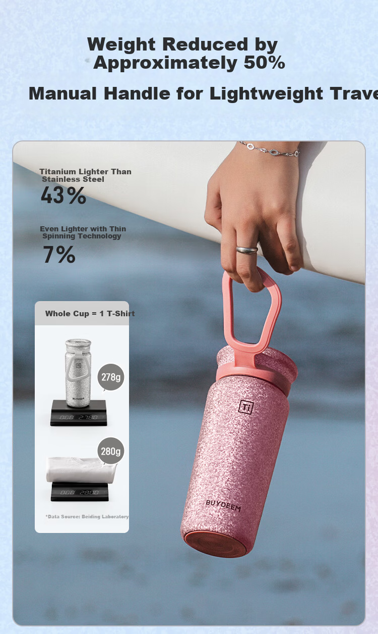 Buydeem Titanium Tea Infuser Insulated Bottle Pure Titanium Portable Outdoor Business Office Cup Valentine's Day New Year Gift 5