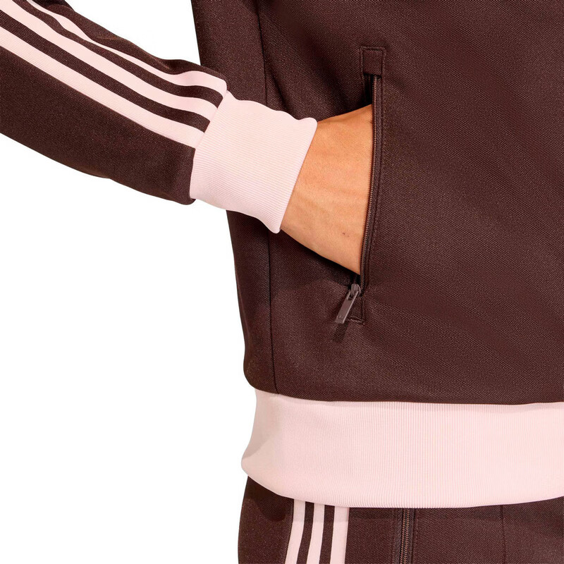 Adidas Originals Women's CLASSIC TT Knit Jacket KD3742 Aurora Coffee XS 6