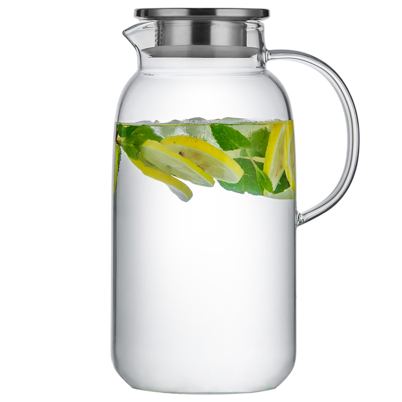 COOKER KING Large Capacity Cold Water Pitcher for Summer Heat Relief, Heat-Resistant Shatterproof Glass Cup for Fruit Tea, 2.5L