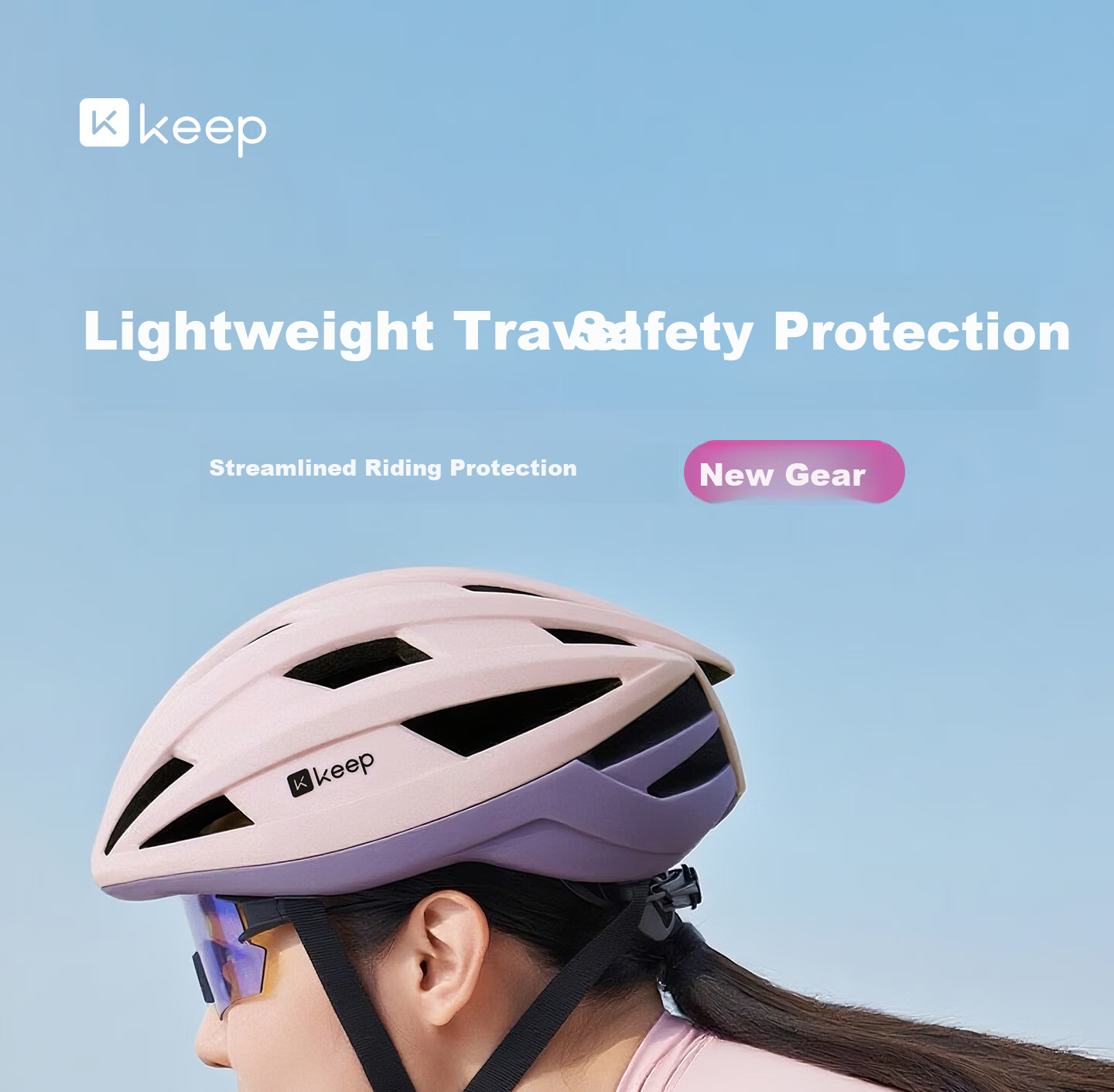 Keep Cycling Helmet Mountain Road Bike Unisex Breathable Integrated Streamlined Helmet Purple L 1