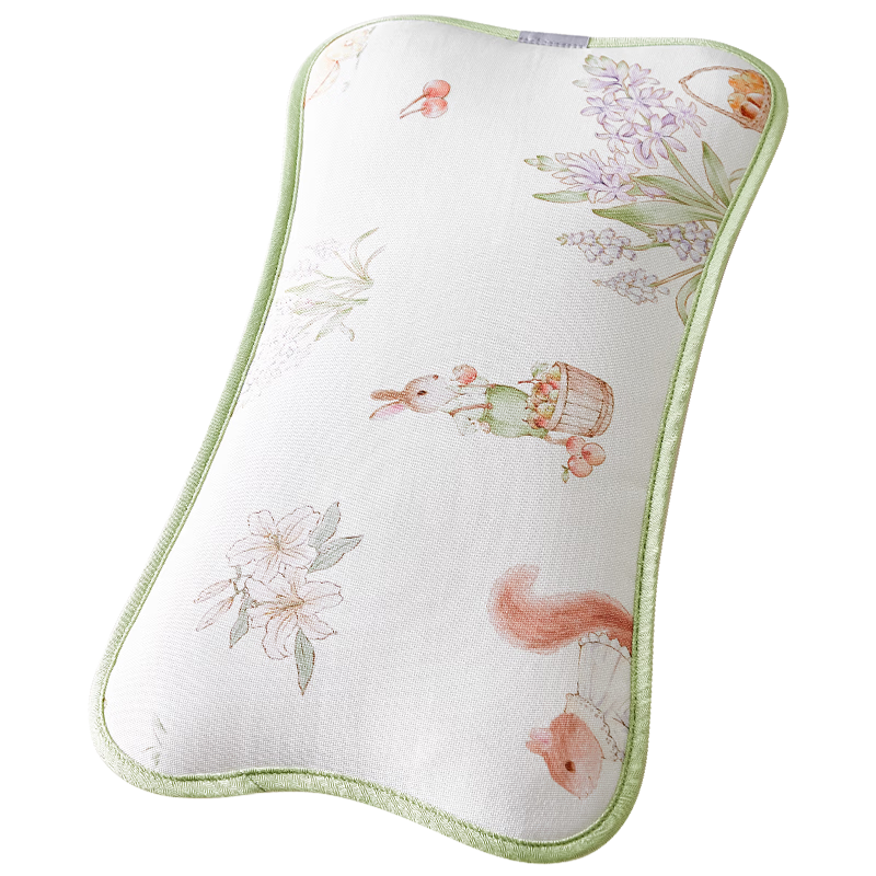 October Crystal Baby Pillow Summer Ice Silk Cooling Breathable Anti-Sweat Antibacterial Mite-Resistant Squirrel Tan Hua Lin
