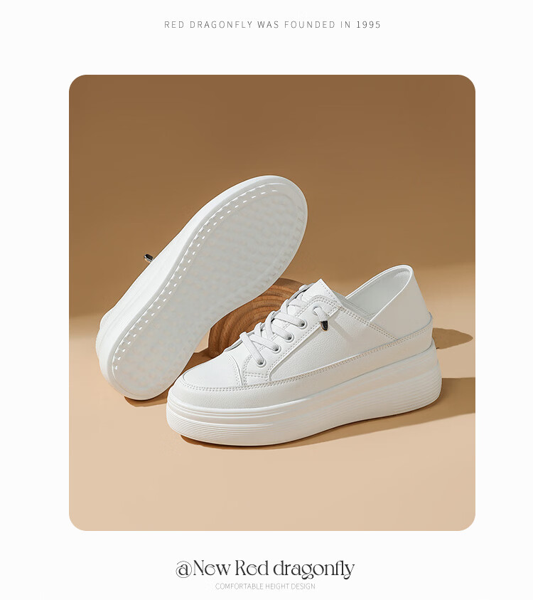 RED DRAGONFLY Women's Thick Sole Platform Slip-On White Casual Shoes WPB34005 White Size 35 11