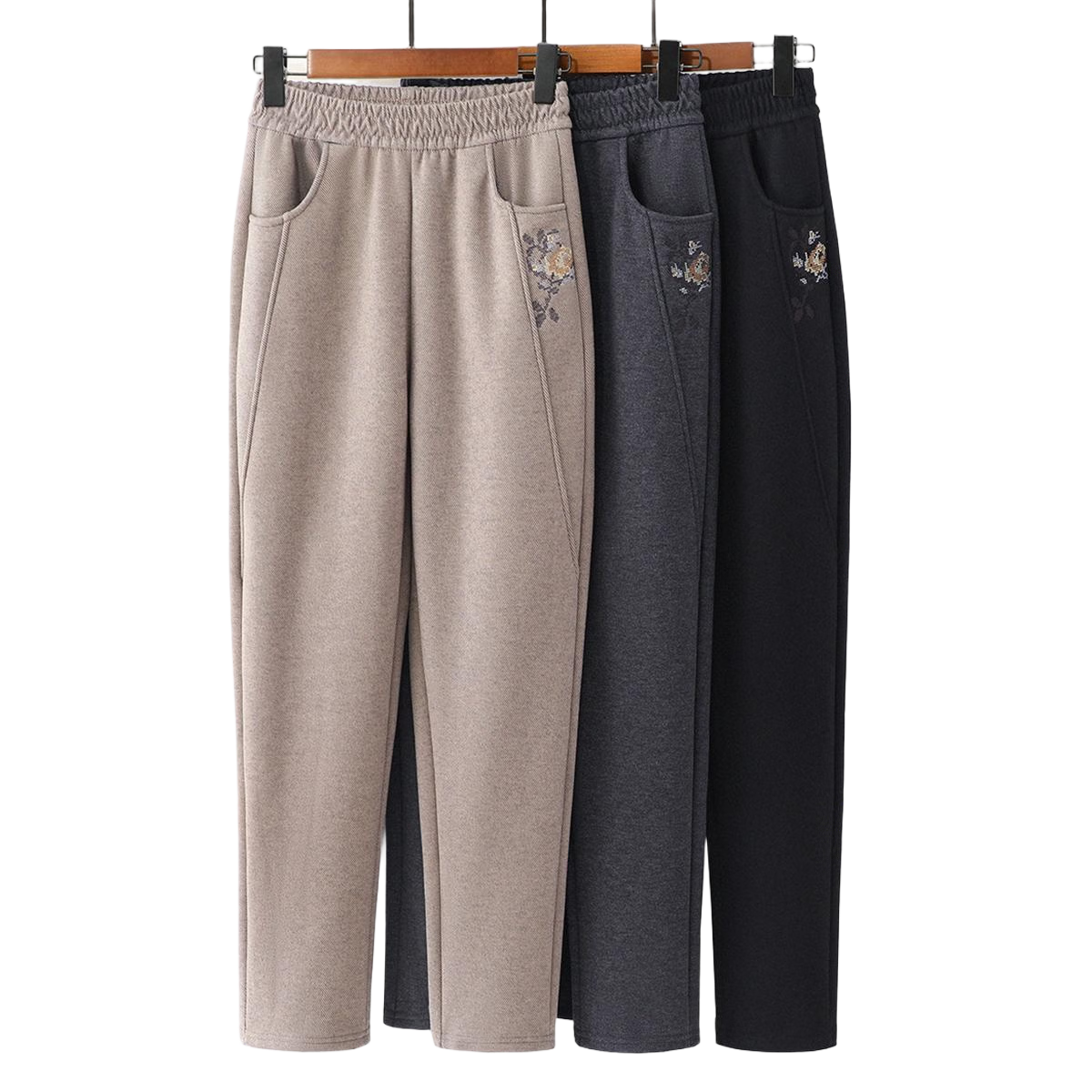 Datang Madam Autumn Winter Mom Pants Middle-aged and Elderly Women Small Size Elderly 50s-60s Grandma Autumn Straight Long Pants